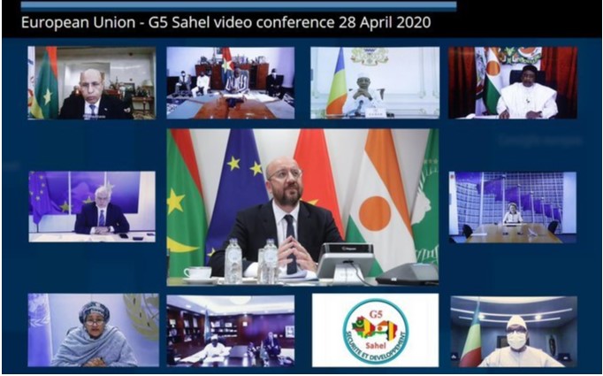 Capture Visio conférence UE G5 Sahel